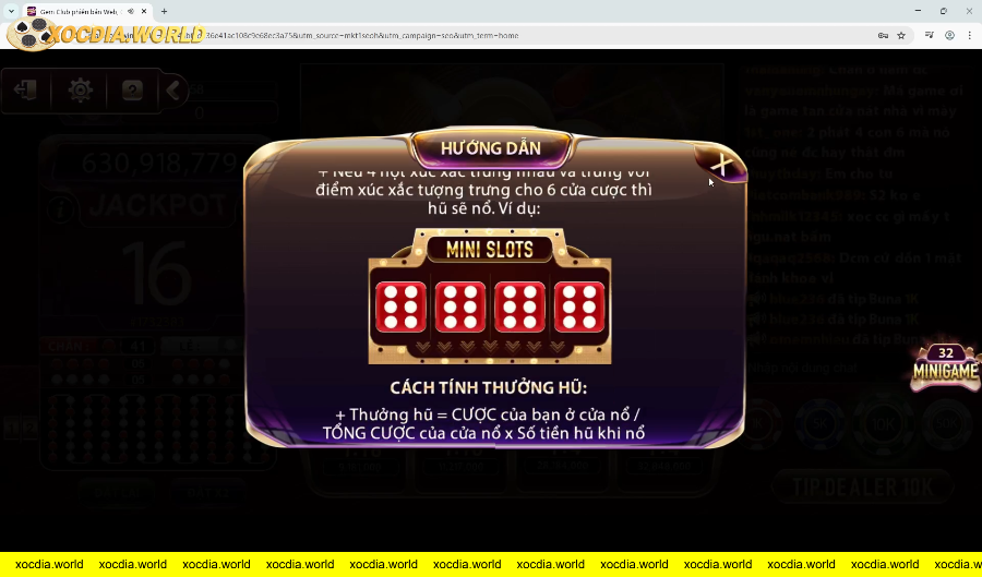 Hướng dẫn chơi mini slots casino với xúc xắc