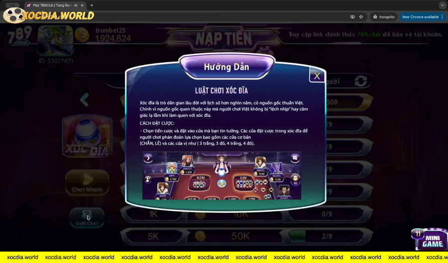 Hướng dẫn luật chơi xóc đĩa trong game casino trực tuyến